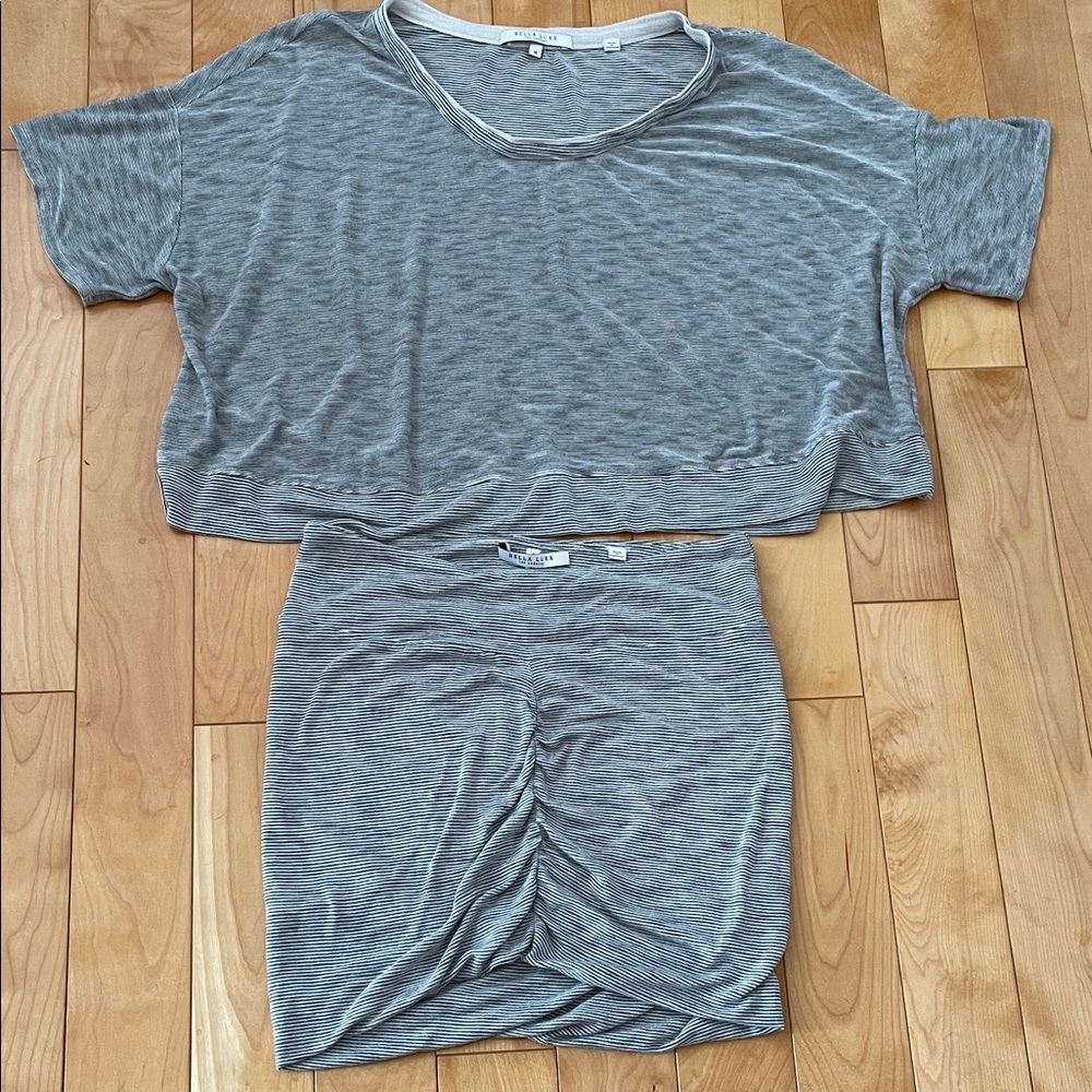 Bella Luxx Pretty Heather Gray Two-Piece Outfit M